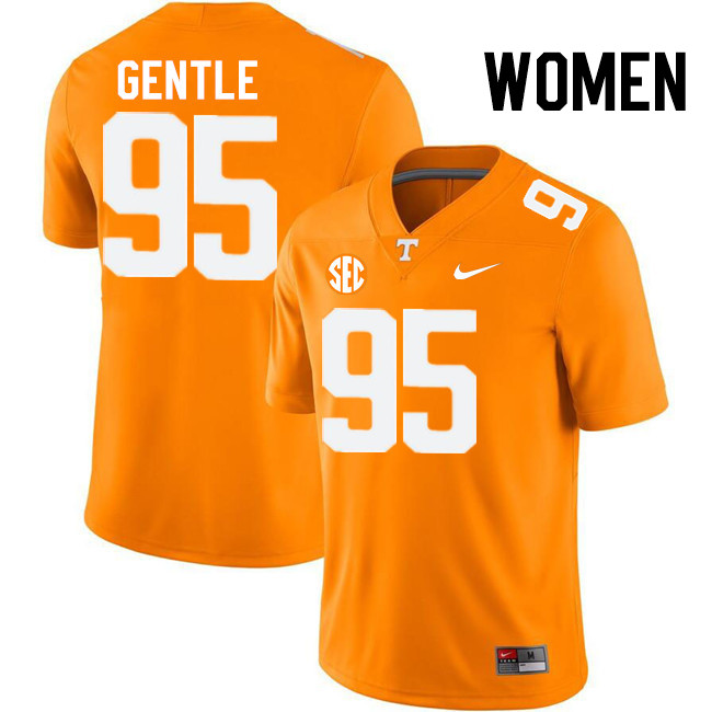 Women #95 Carson Gentle Tennessee Volunteers College Football Jerseys Stitched-Orange